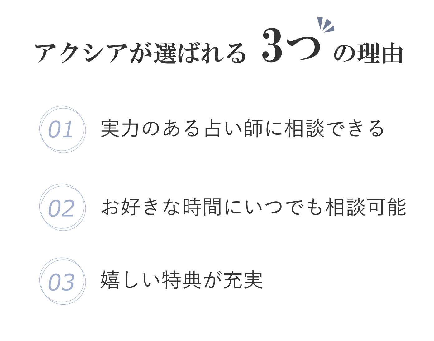 アクシアが選ばれる3つの理由