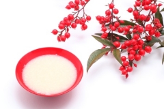 12401574 - japanese sweet mild sake and nandina domestica